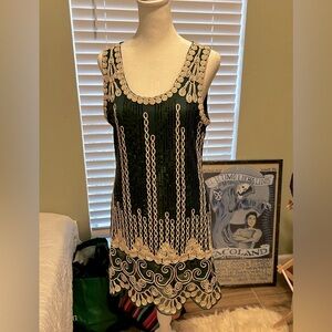 1920s style dress, green size L